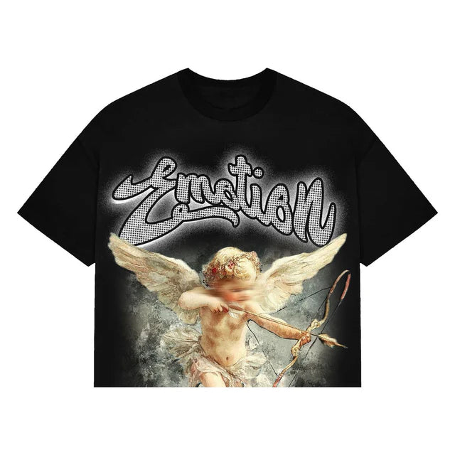 ME Black Cropped Cupid Tee