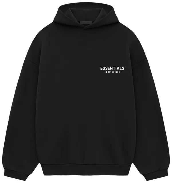 Essentials Fleece Hoodie Black White