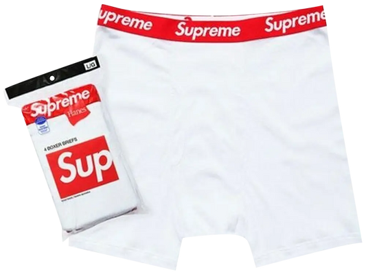 Supreme Hanes Boxer Briefs (4 Pack) White