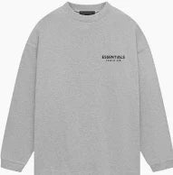 Essentials Light Heather Grey Long Sleeve T Shirt